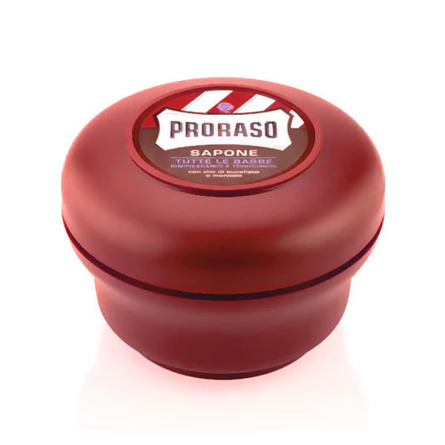 Proraso Red Sandalwood Soap with Shea Butter Red Bowl