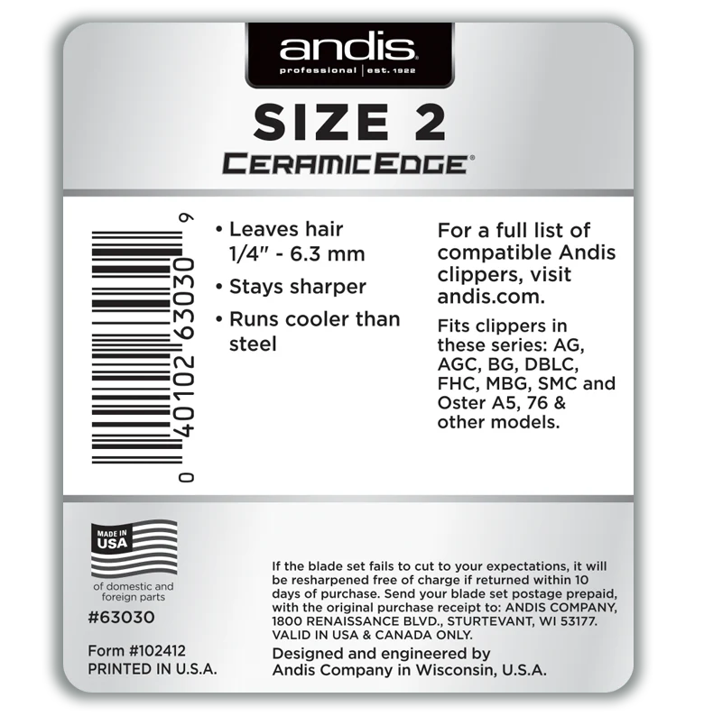 Andis CeramicEdge® Detachable Blade, Size #2 - Image 2