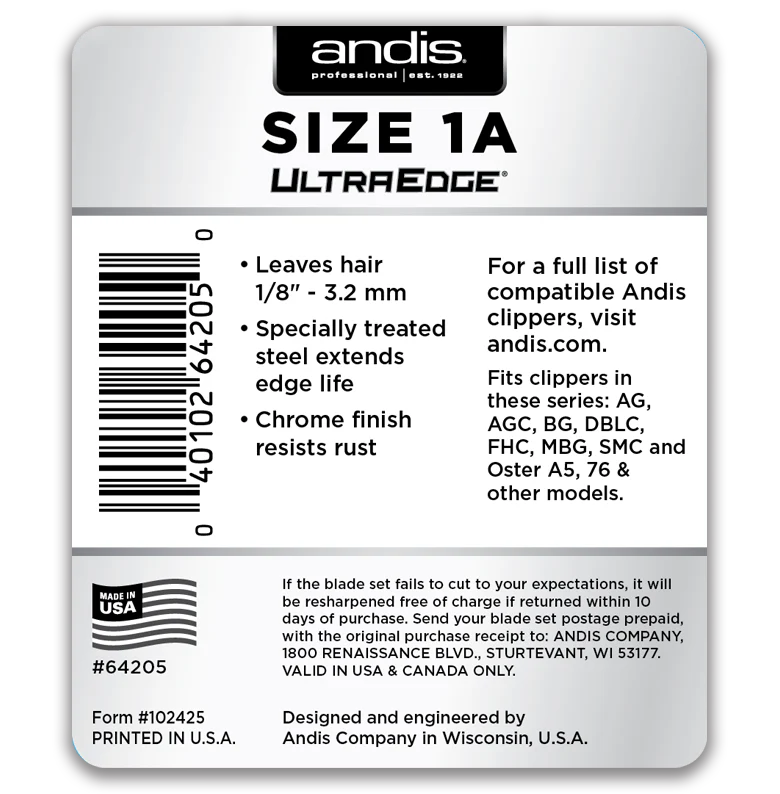 Andis UltraEdge® Detachable Blade, Size 1A - Image 3