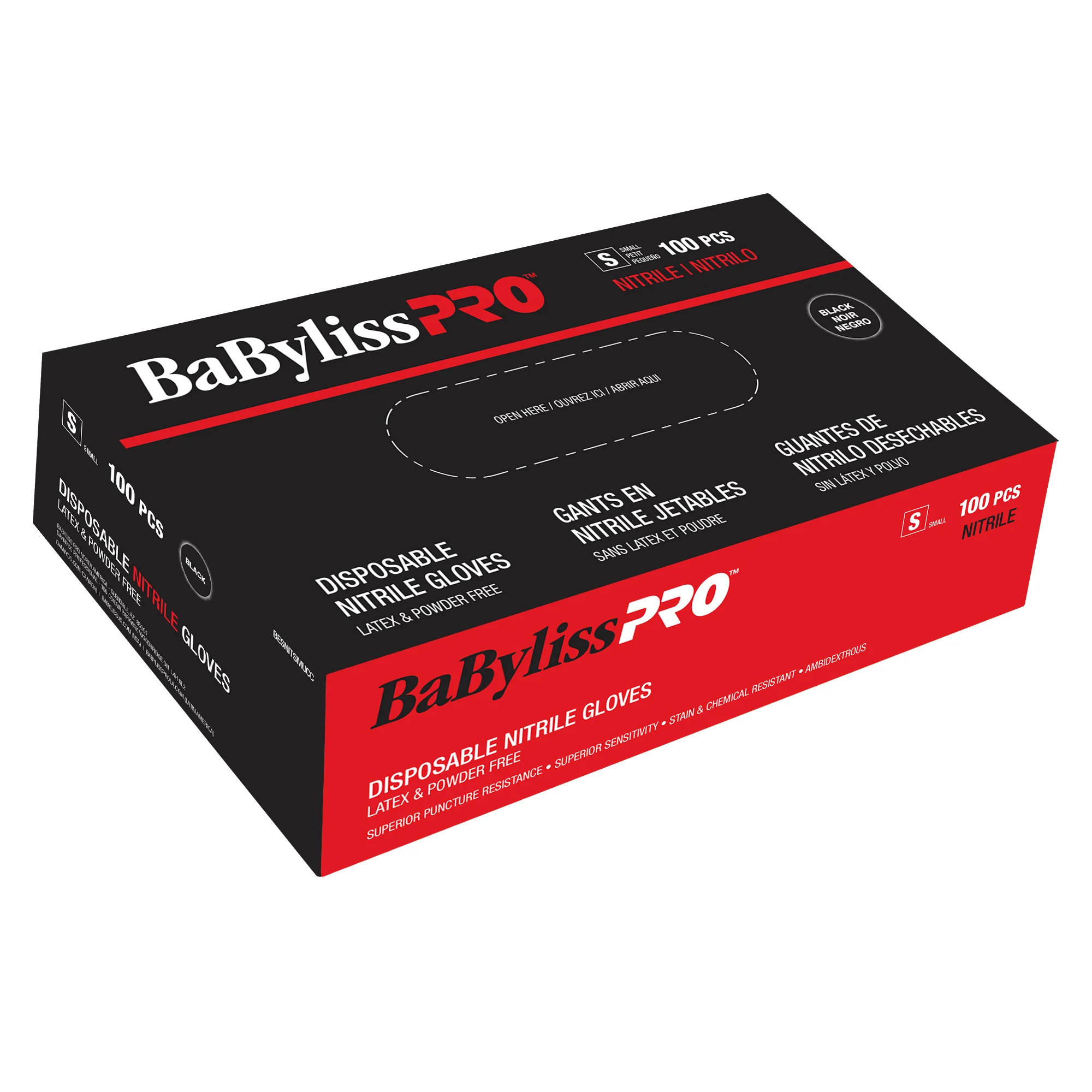 BabylissPro Disposable Nitrile Gloves Black (100 pack) - Image 2