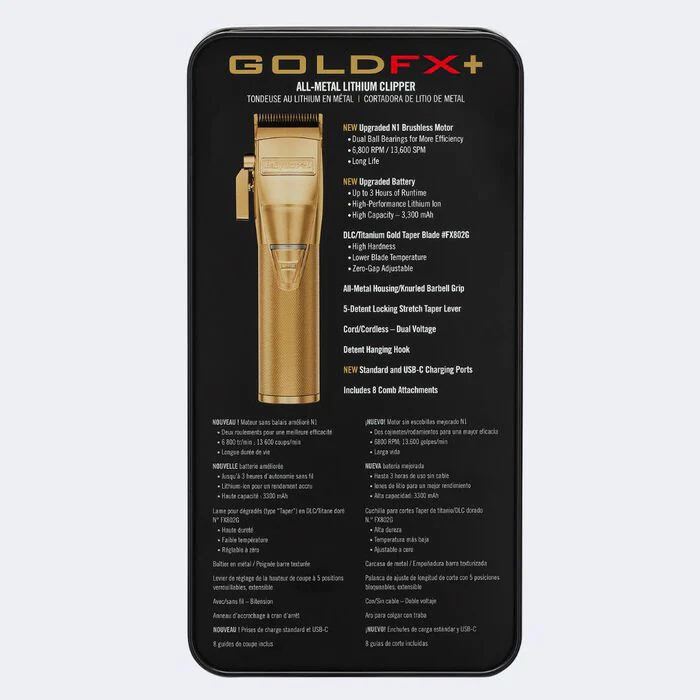 BabylissPro GoldFX+ All-Metal Lithium Clipper - Image 4