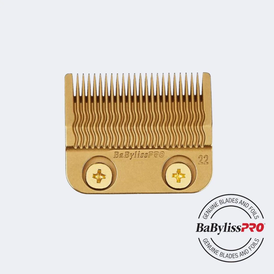 BabylissPro Gold Titanium Metal - Injection Molded (MIM) Precision Fade Blade (22 Teeth) - Image 2