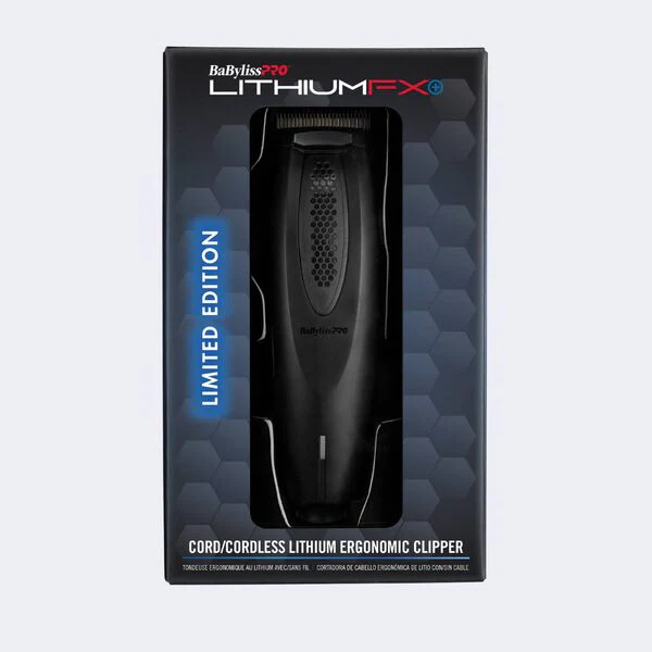 BabylissPro LimitedFX+ Matte Black Lithium Ergonomic Clipper - Image 2