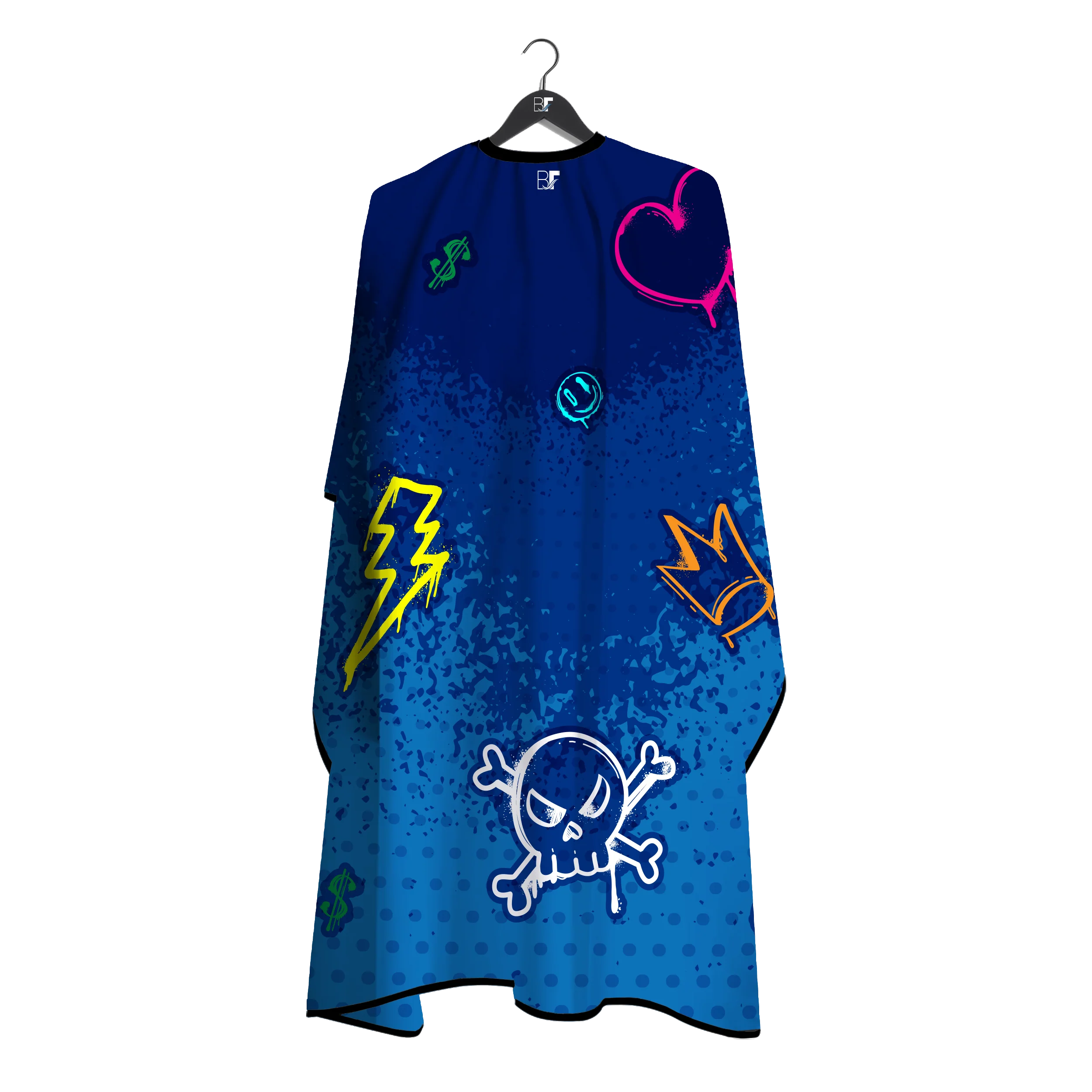 Barber Flow Graffiti Cape - Blue