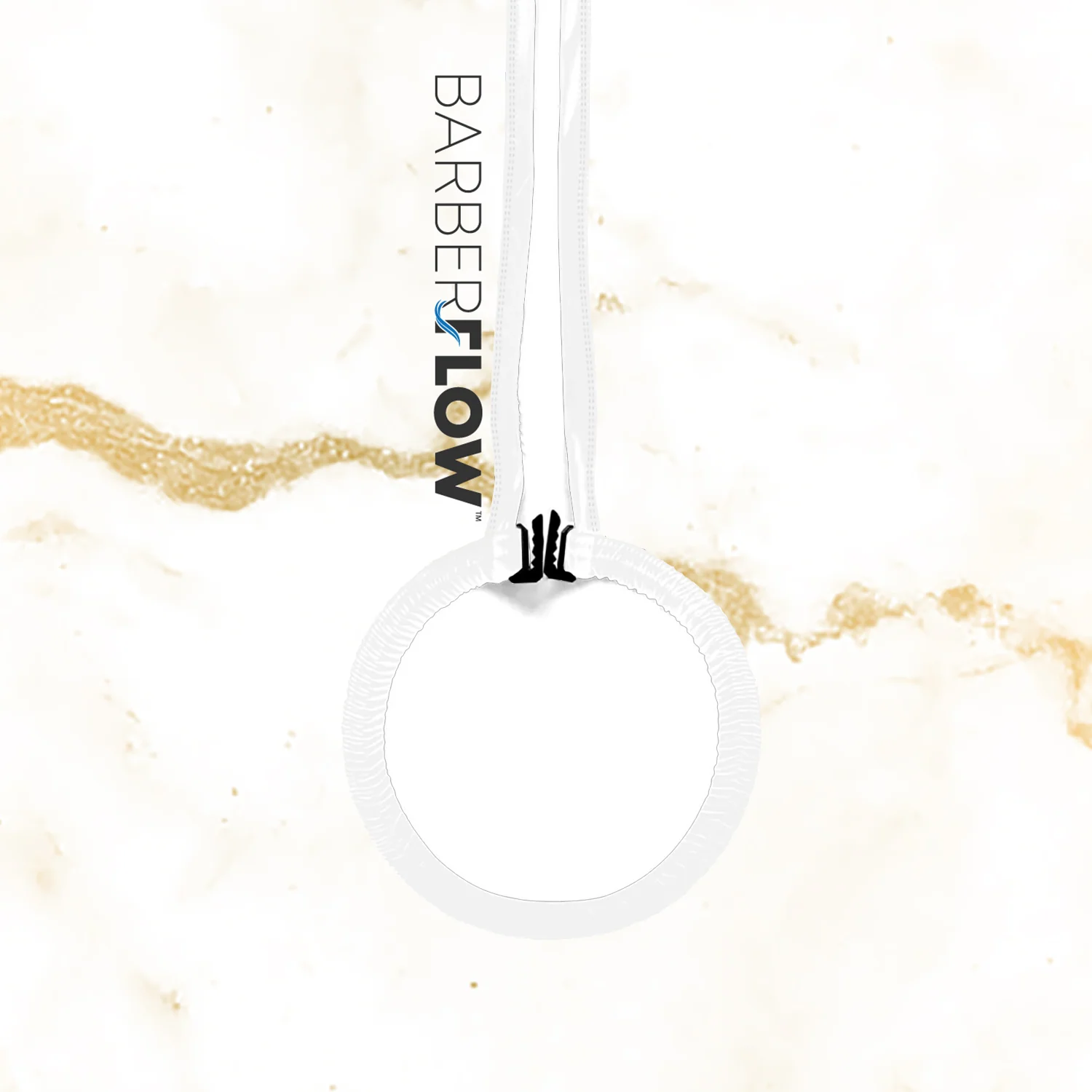 Barber Flow Marble Gold on White Cape - Image 3
