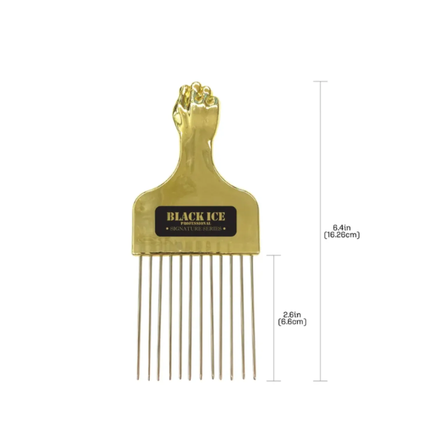 Black Ice Premium Stylish Metal Pick Comb - Image 3