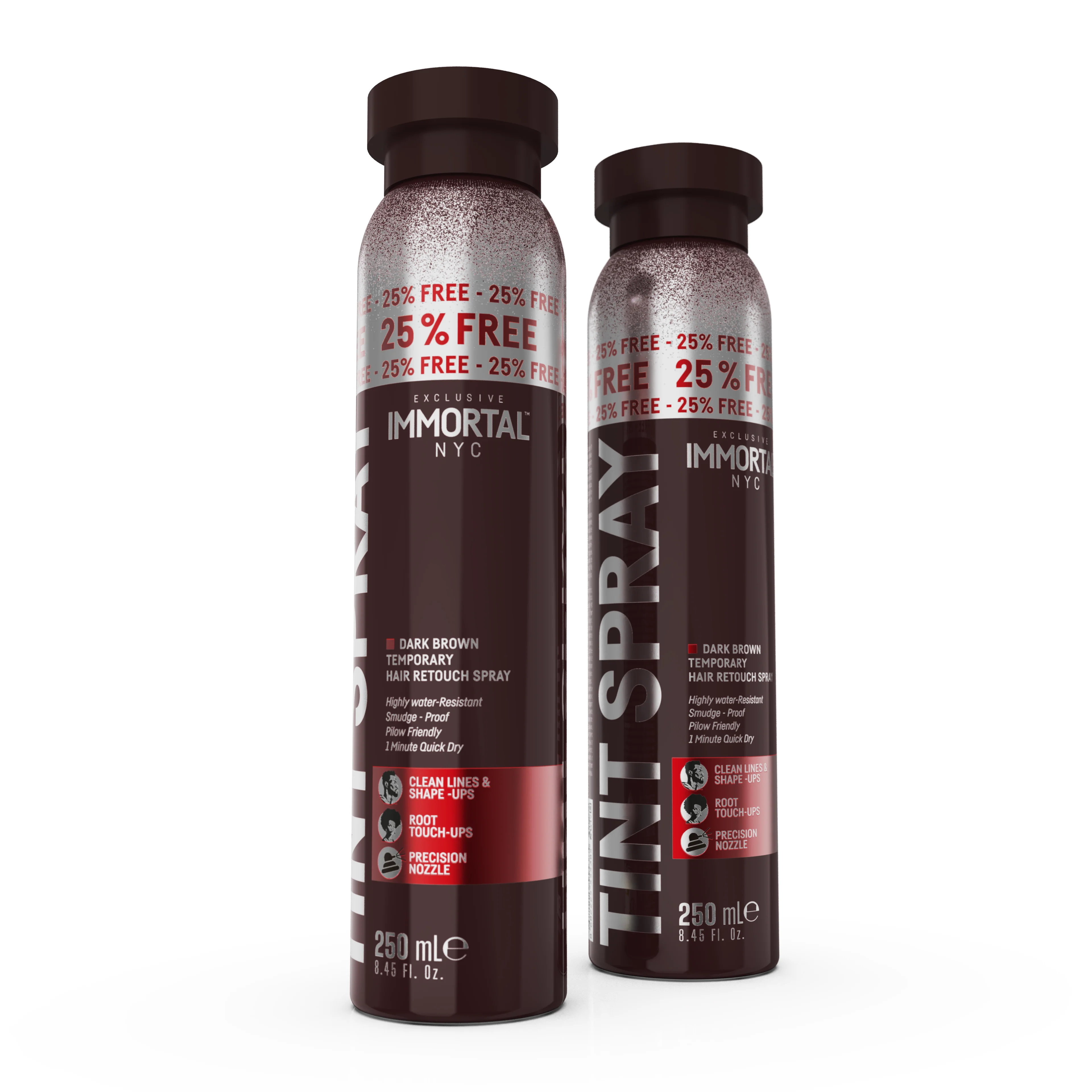 Immortal NYC Hair Retouch Temporary Tint Spray Dark Brown 250ML - Image 2