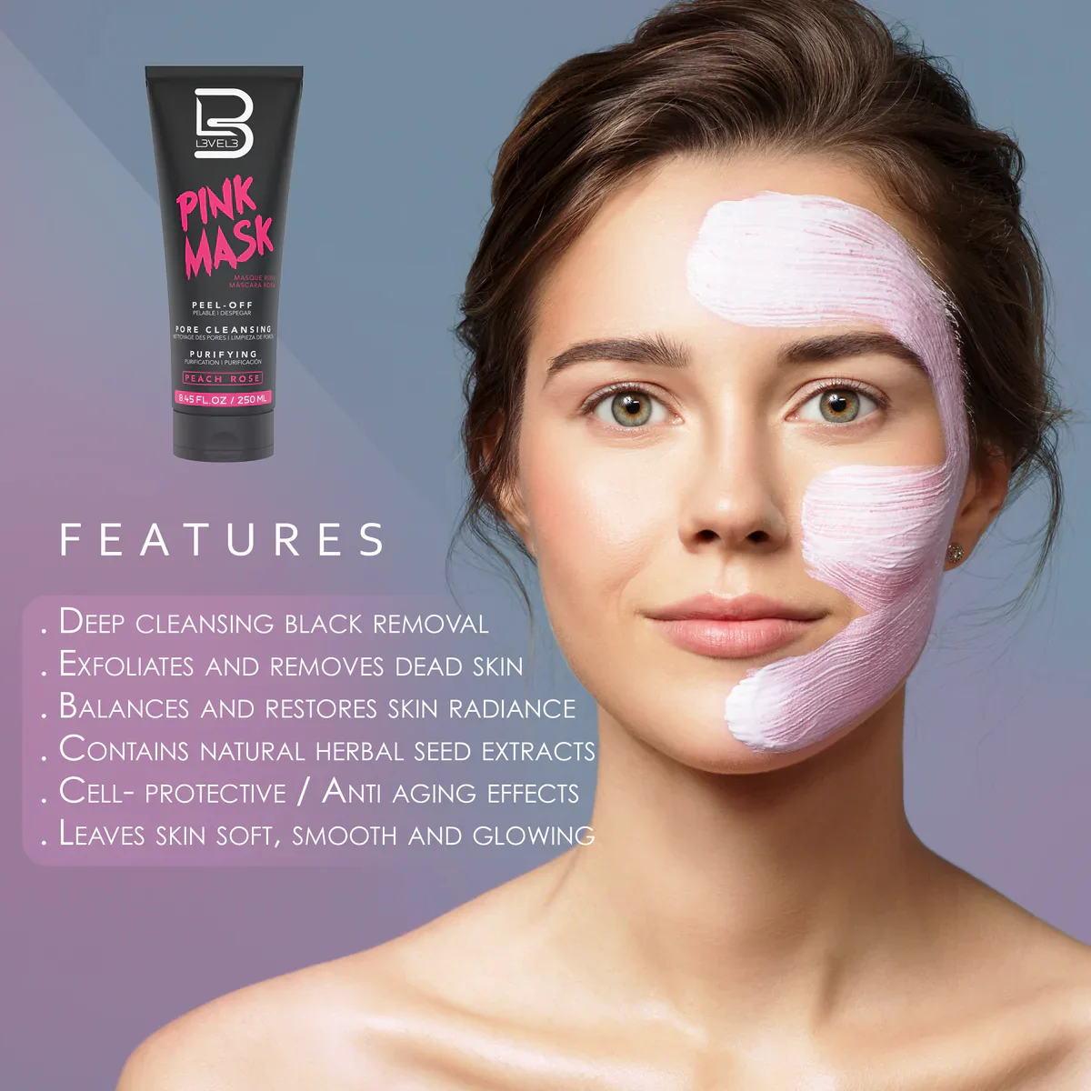LV3 Pink Facial Mask 250 ml - Image 2