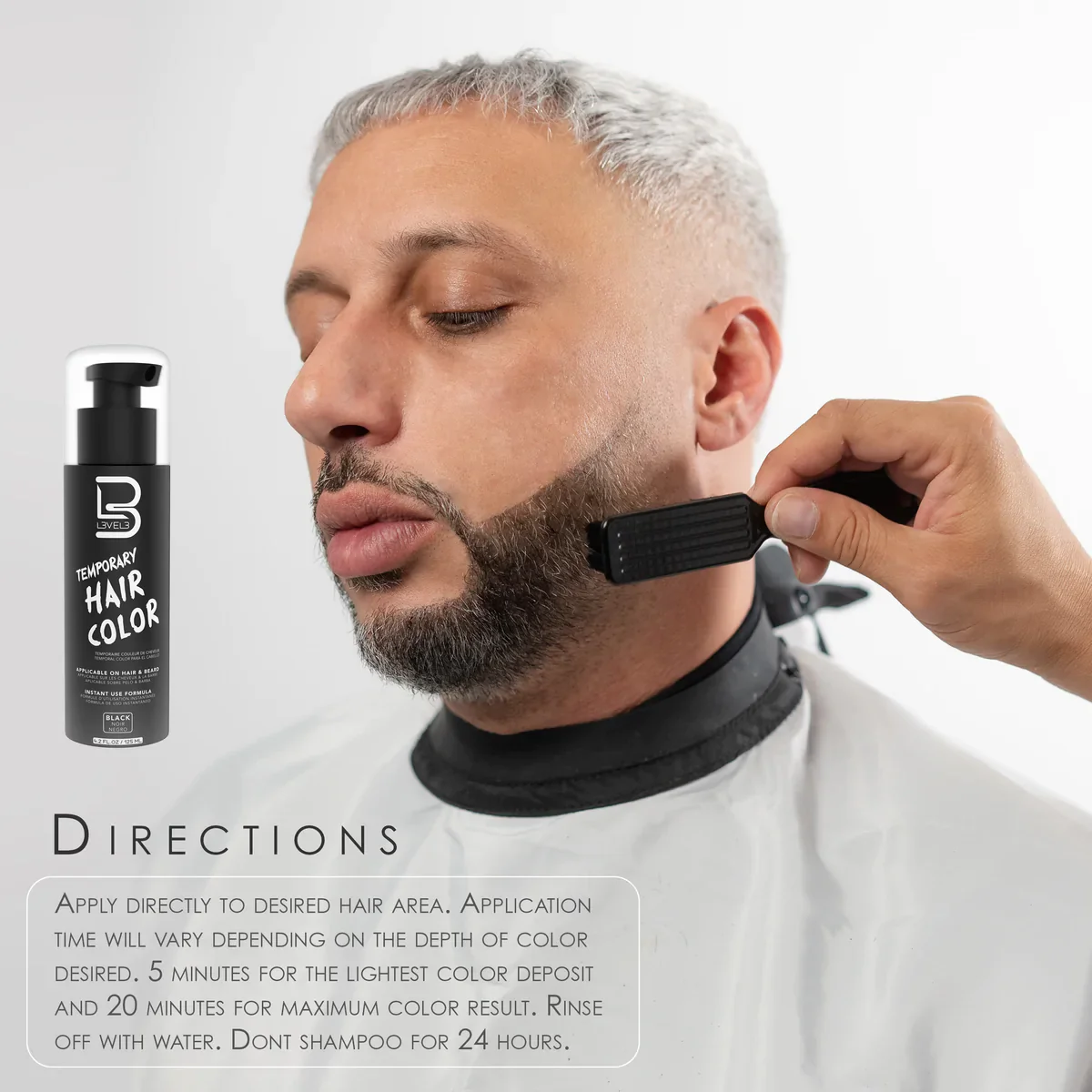 LV3 Temporary Beard Color - Black 125 ml - Image 5