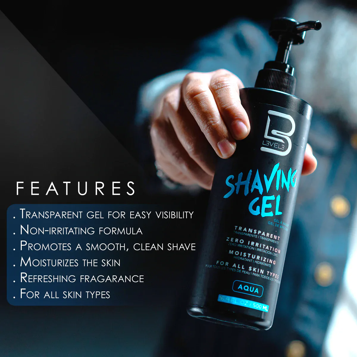 LV3 Transparent Shaving Gel 500 ml - Image 3