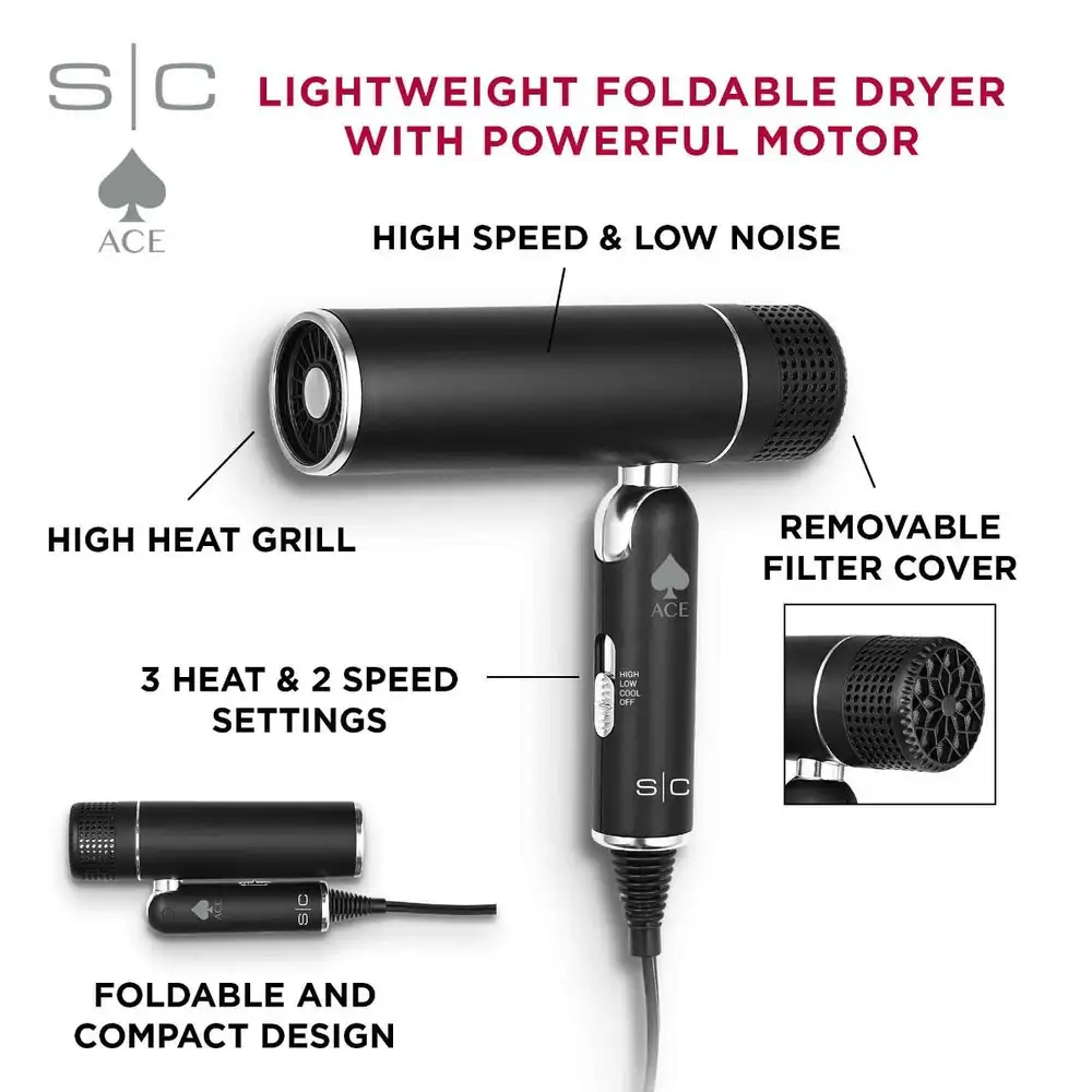 S|C Ace Foldable Lightweight Hair Dryer - Image 5