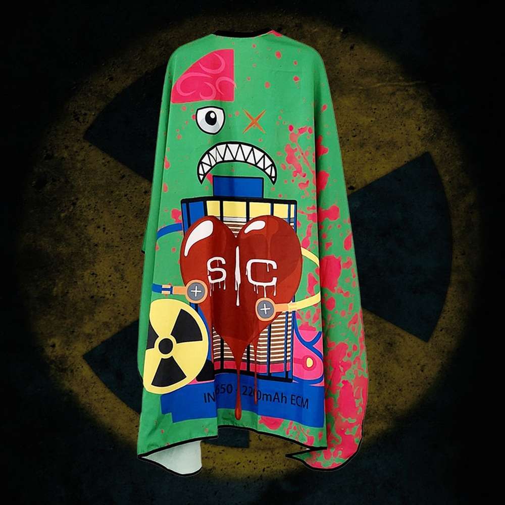 S|C Radioactive Green Barber and Stylist Cape - Image 2