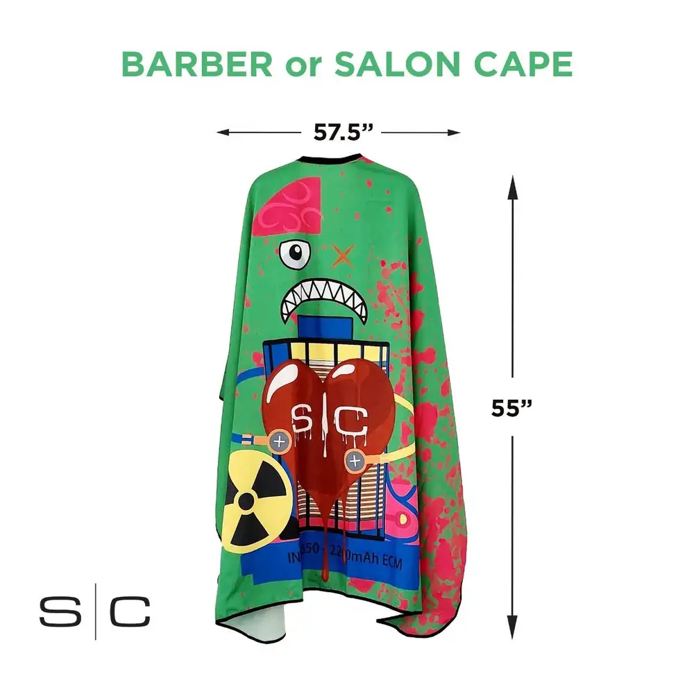 S|C Radioactive Green Barber and Stylist Cape - Image 3