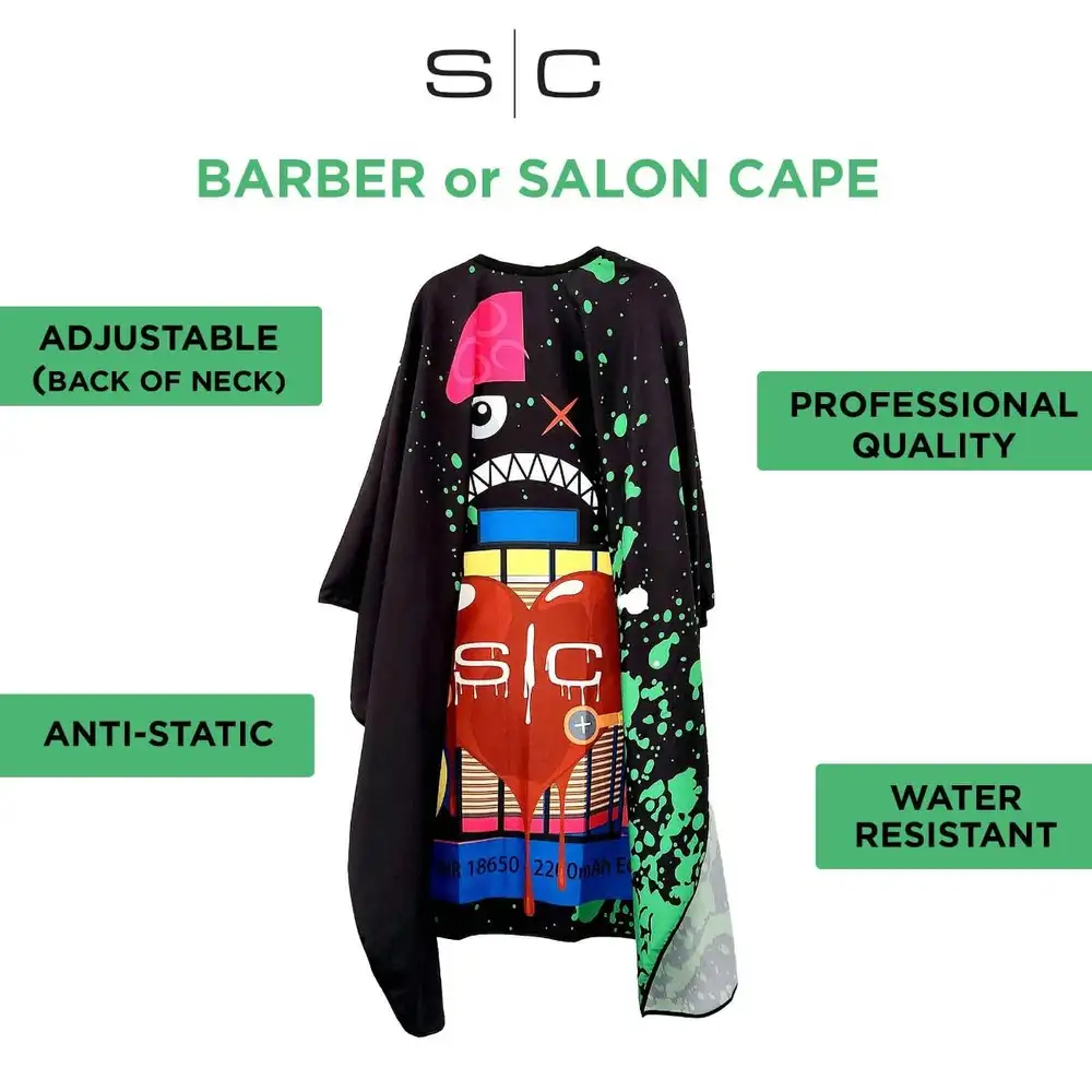 S|C Radioactive Green Barber and Stylist Cape - Image 4