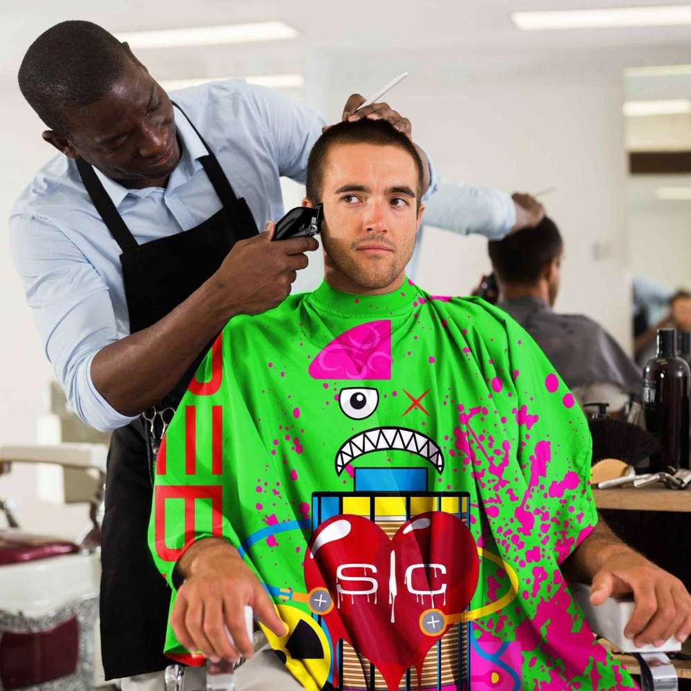 S|C Radioactive Green Barber and Stylist Cape - Image 5