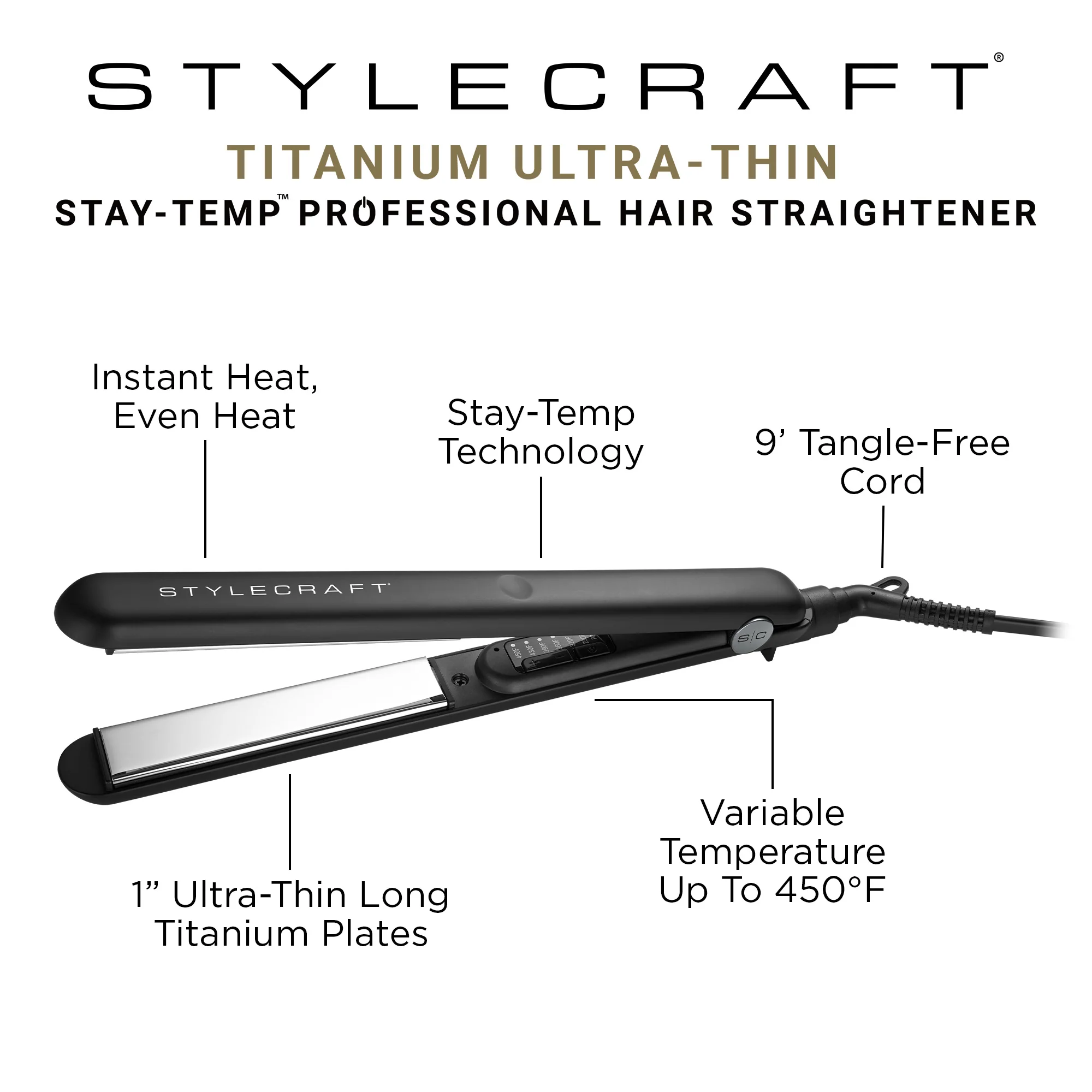 Stylecraft Stay-Temp 1" Flat Iron - Image 9