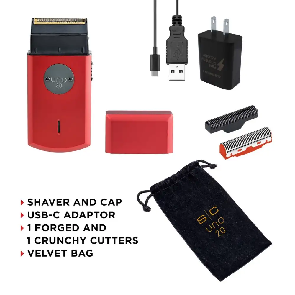 StyleCraft Uno 2.0 Single Foil USB-C Shaver Red - Image 5