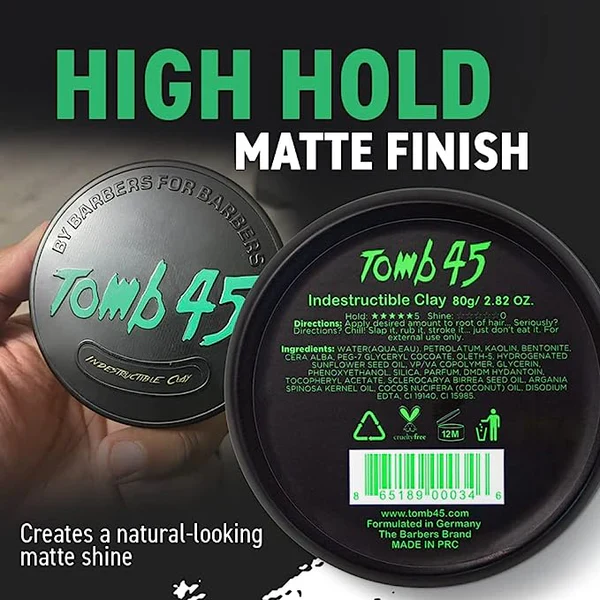 Tomb45 Indestructible Clay High Hold with Matte Finish 3.4 oz. - Image 3