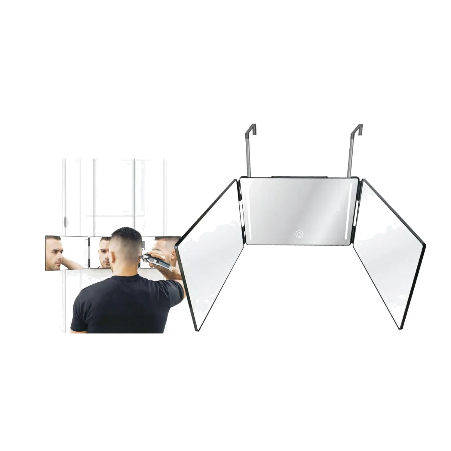 Trifold 3 Way Mirror